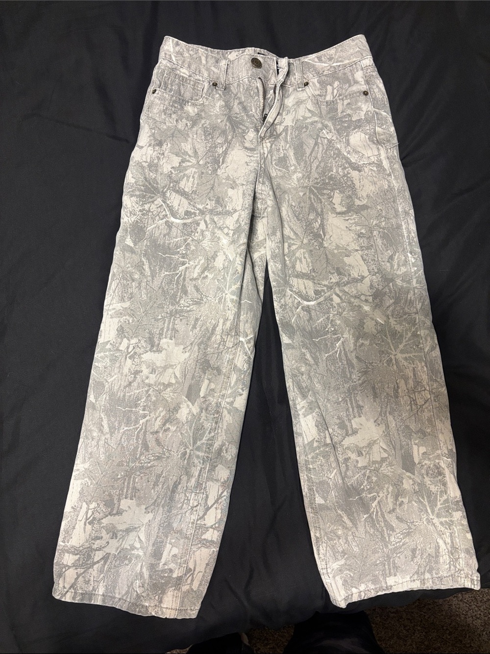 RSQ Kids Casual Wide Leg Pants - Light Gray Camouflage Print